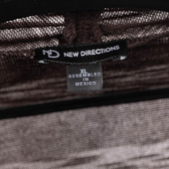 New Directions Sheer Brown Cardigan XL Womens Open Front Ruched 3/4 Sleeves - Picture 4 of 5